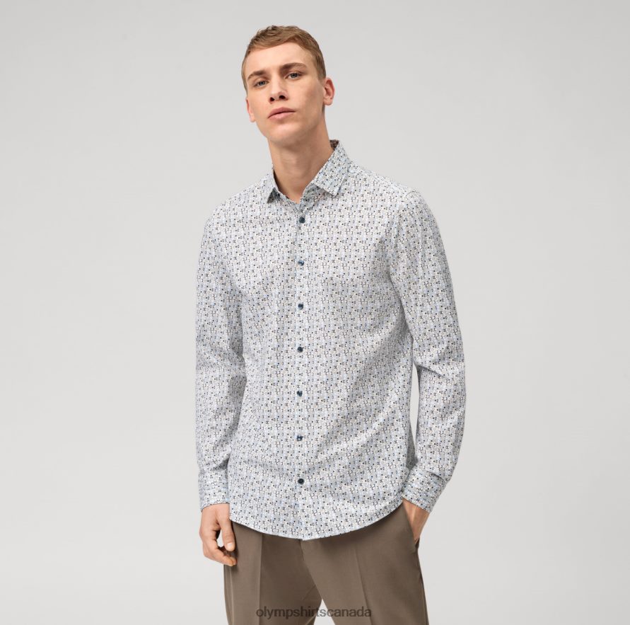 OLYMP Level Five 24/Seven Body Fit, Business Shirt, Modern Kent, Taupe H2P42H580 Clothing