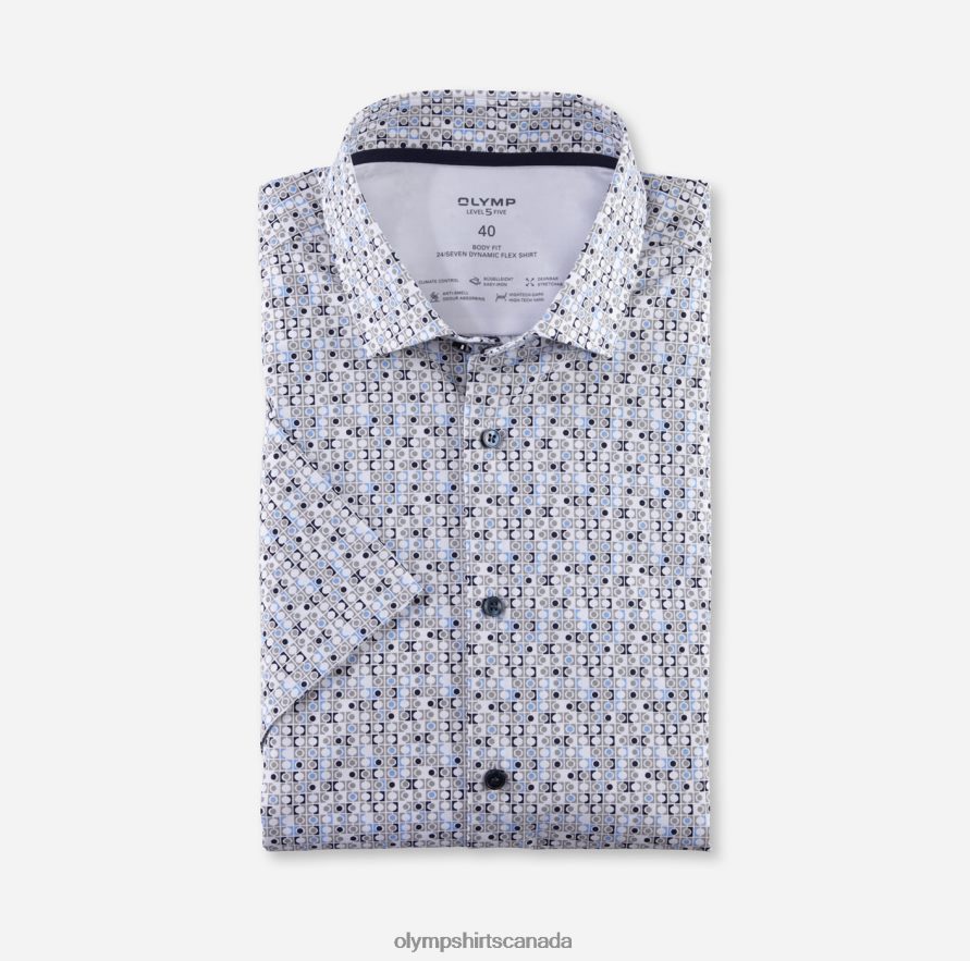 OLYMP Level Five 24/Seven Body Fit, Business Shirt, Modern Kent, Taupe H2P42H671 Clothing