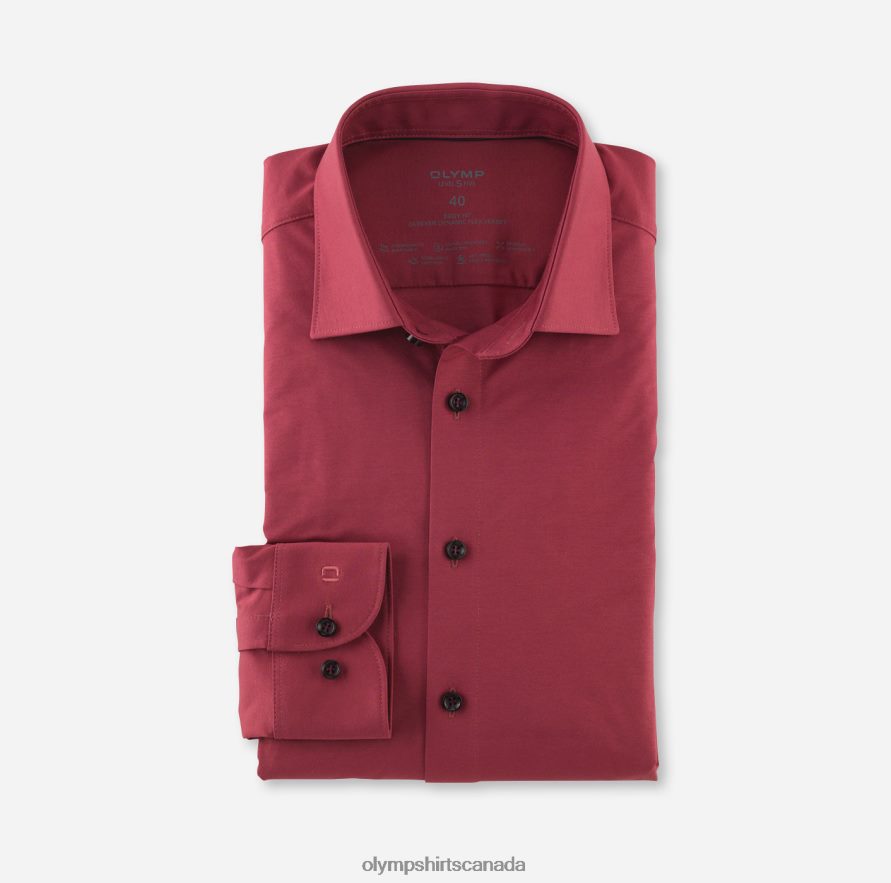 OLYMP Level Five 24/Seven Body Fit, Business Shirt, New York Kent, Rosewood H2P42H670 Clothing