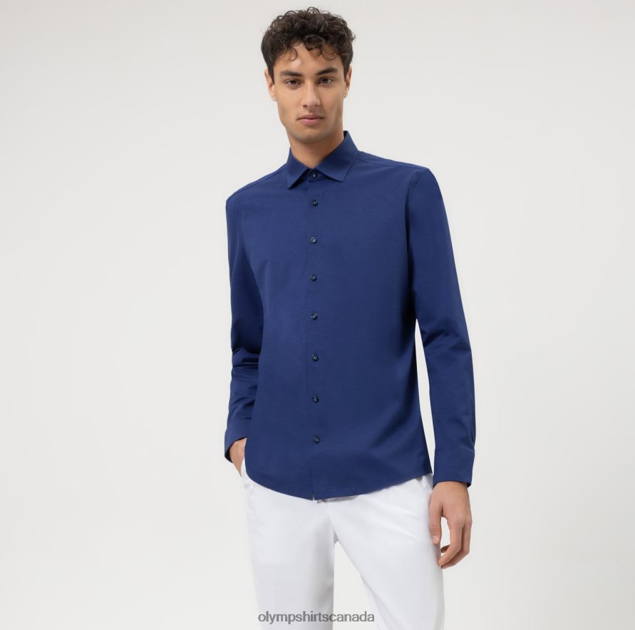 OLYMP Level Five 24/Seven Body Fit, Business Shirt, New York Kent, Royal H2P42H375 Clothing