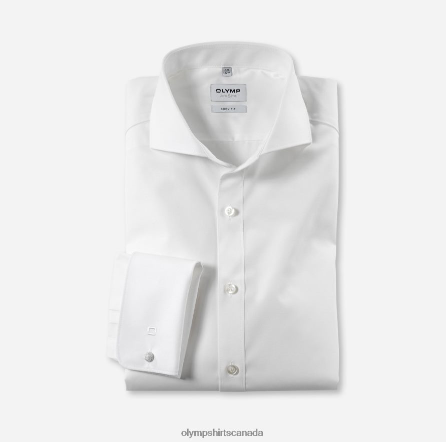 OLYMP Level Five Body Fit, Business Shirt, Cutaway, Light Beige H2P42H837 Clothing