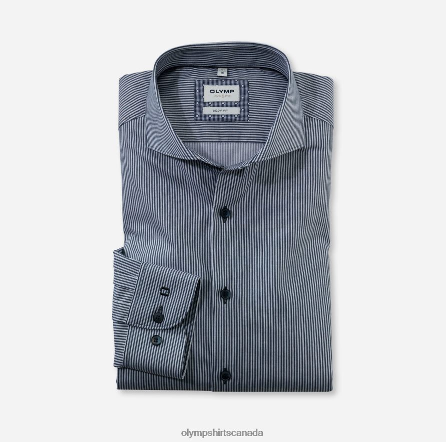 OLYMP Level Five Body Fit, Business Shirt, Cutaway, Marine H2P42H372 Clothing