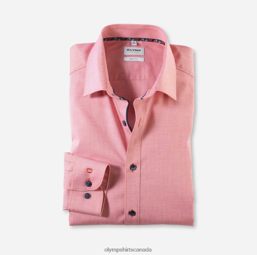 OLYMP Level Five Body Fit, Business Shirt, Long Sleeve Extra Long, New York Kent, Red H2P42H908 Clothing