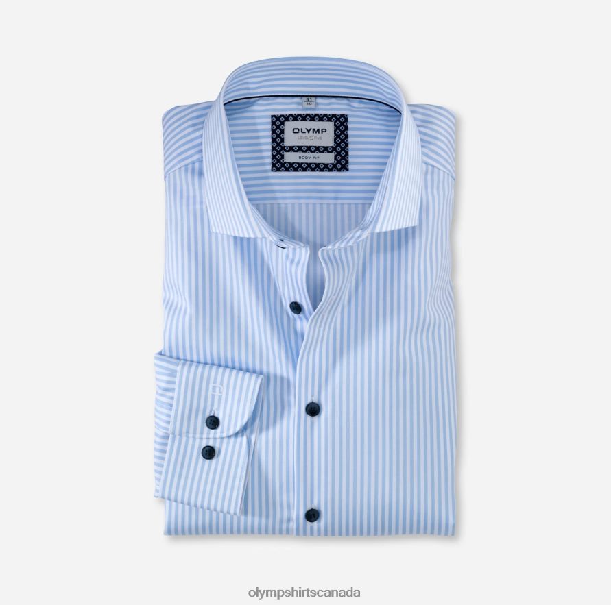 OLYMP Level Five Body Fit, Business Shirt, Long Sleeve Extra Long, Royal Kent, Bleu H2P42H875 Clothing
