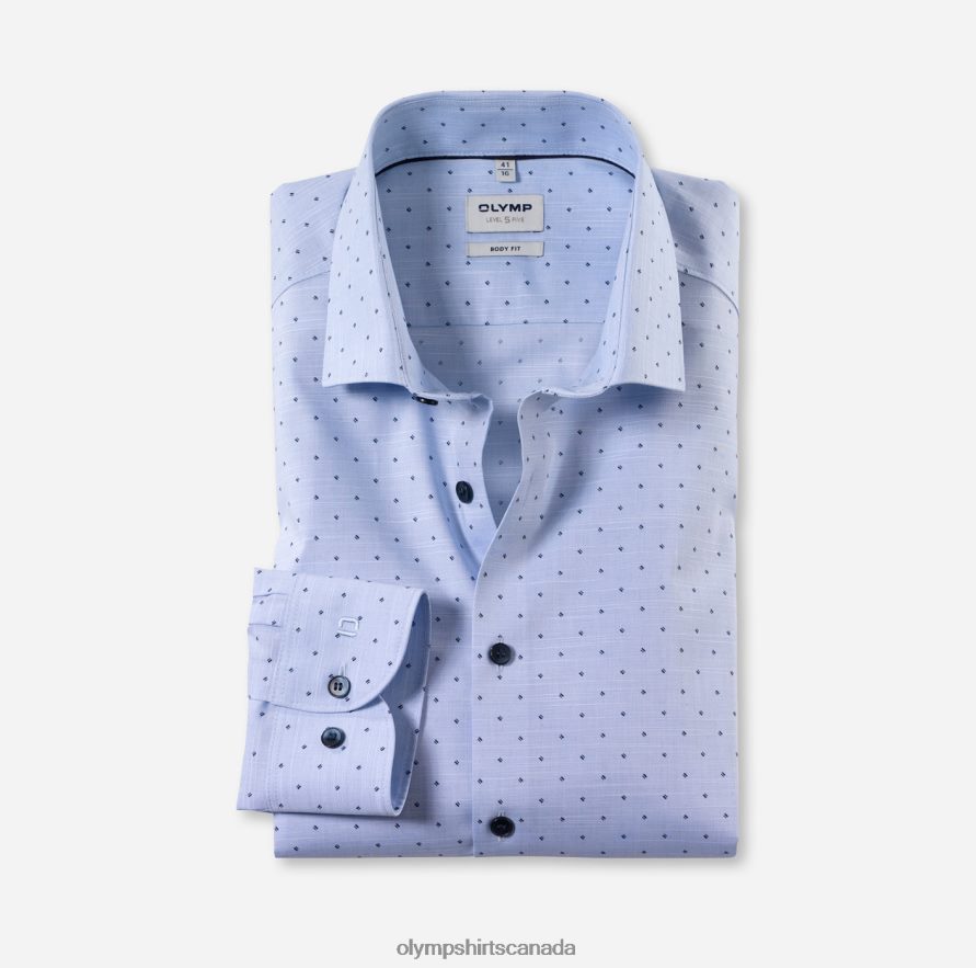 OLYMP Level Five Body Fit, Business Shirt, Modern Kent, Bleu H2P42H473 Clothing