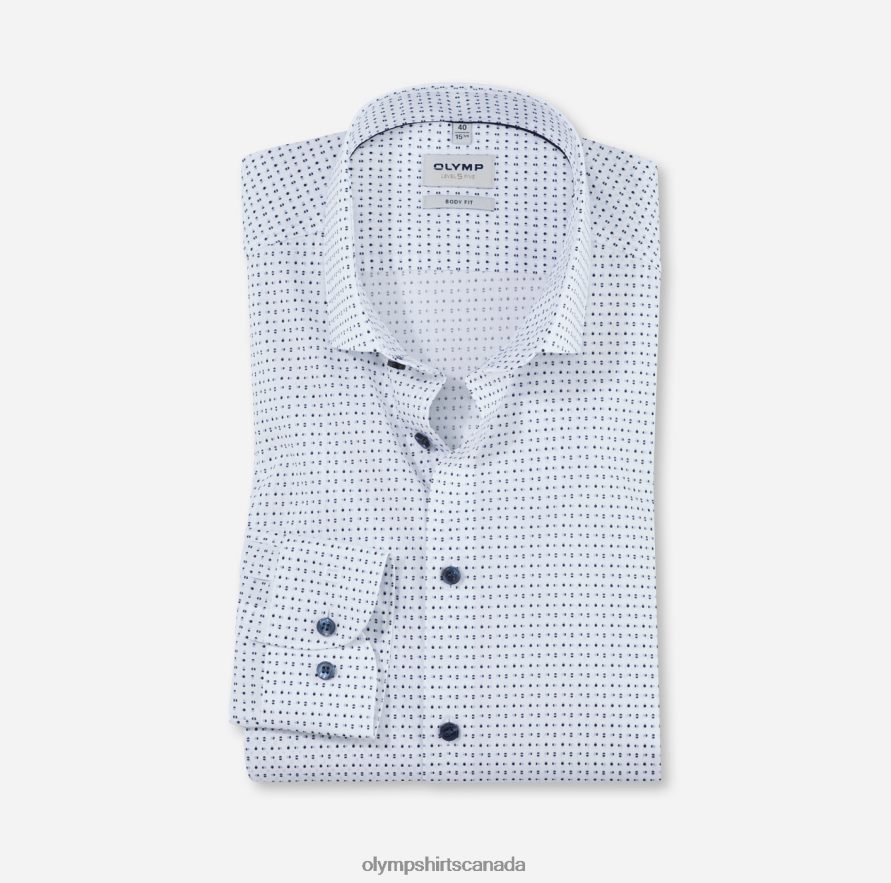 OLYMP Level Five Body Fit, Business Shirt, Modern Kent, Bleu H2P42H701 Clothing