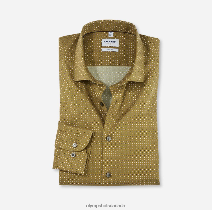 OLYMP Level Five Body Fit, Business Shirt, Modern Kent, Brass H2P42H679 Clothing