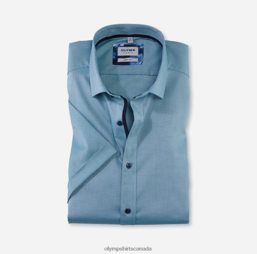 OLYMP Level Five Body Fit, Business Shirt, Modern Kent, Emerald H2P42H588 Clothing