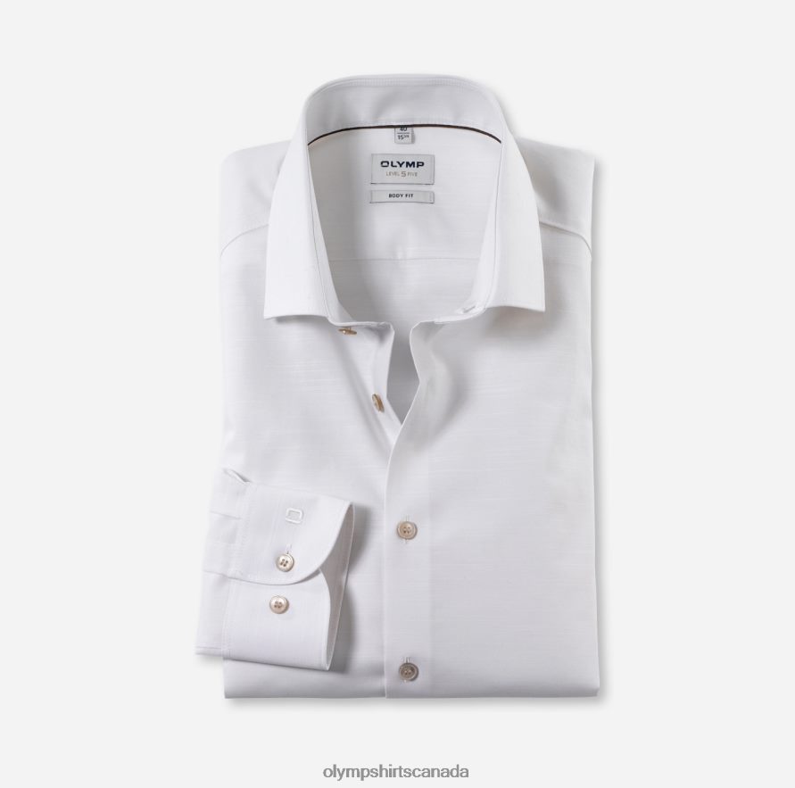 OLYMP Level Five Body Fit, Business Shirt, Modern Kent, Light Beige H2P42H355 Clothing