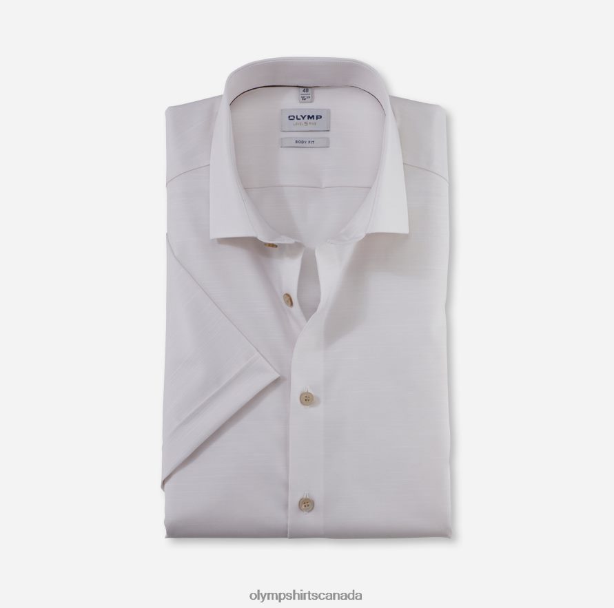 OLYMP Level Five Body Fit, Business Shirt, Modern Kent, Light Beige H2P42H694 Clothing