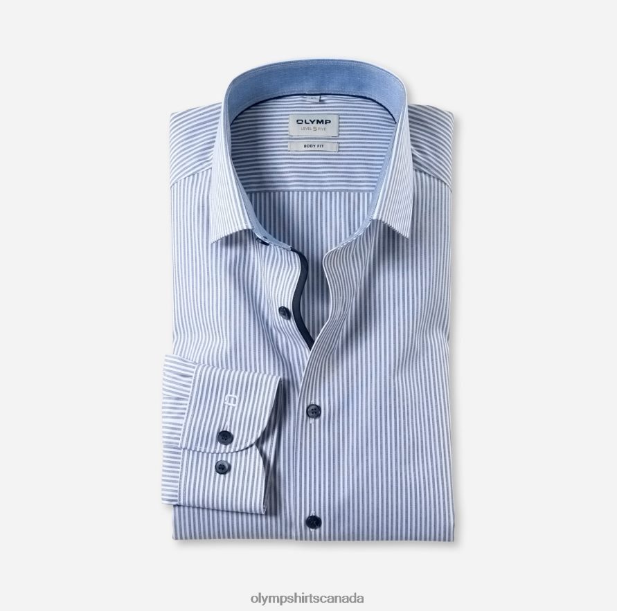 OLYMP Level Five Body Fit, Business Shirt, Modern Kent, Marine H2P42H758 Clothing