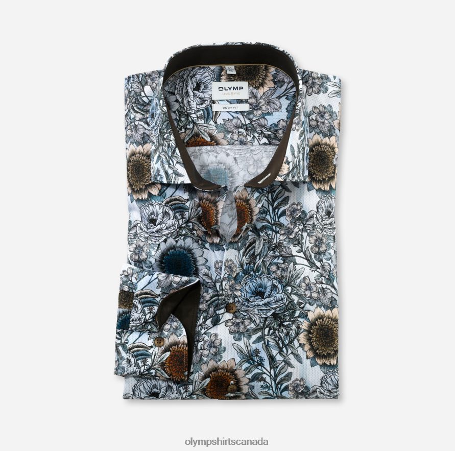 OLYMP Level Five Body Fit, Business Shirt, Modern Kent, Natural H2P42H751 Clothing