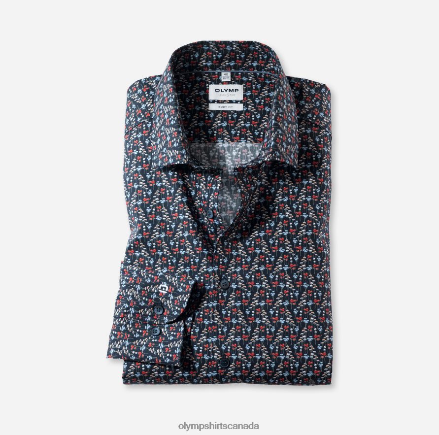 OLYMP Level Five Body Fit, Business Shirt, Modern Kent, Red H2P42H361 Clothing