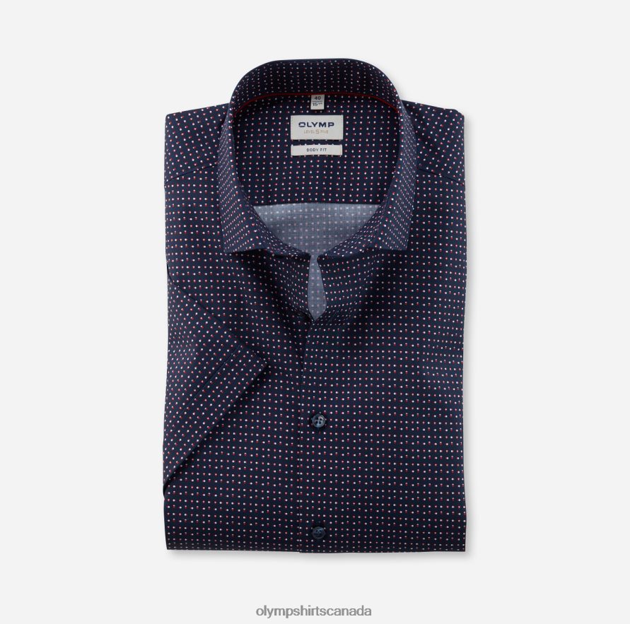 OLYMP Level Five Body Fit, Business Shirt, Modern Kent, Red H2P42H509 Clothing