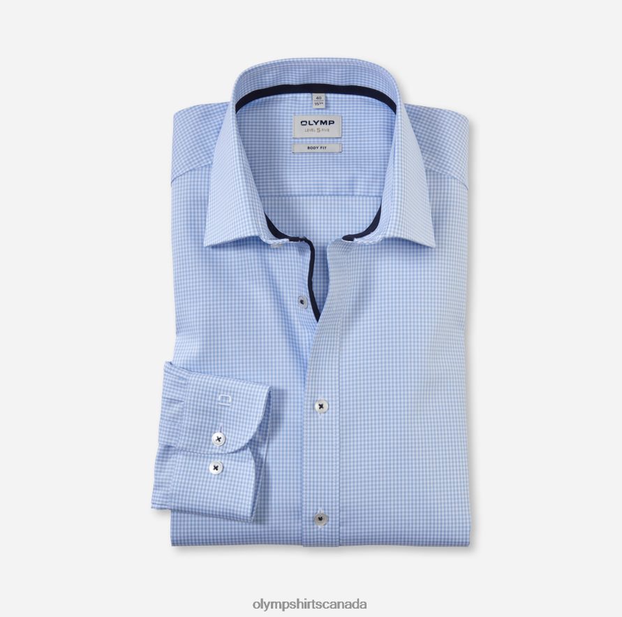 OLYMP Level Five Body Fit, Business Shirt, New York Kent, Bleu H2P42H481 Clothing