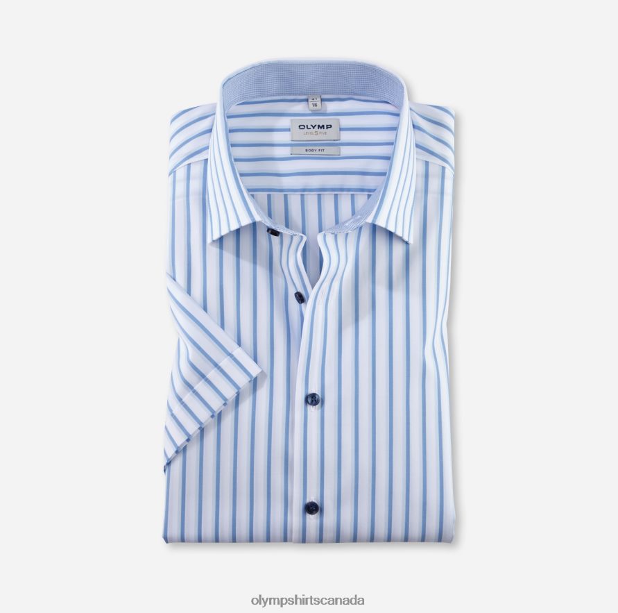 OLYMP Level Five Body Fit, Business Shirt, New York Kent, Bleu H2P42H654 Clothing