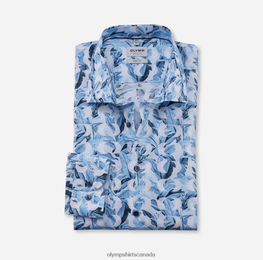 OLYMP Level Five Body Fit, Business Shirt, New York Kent, Bleu H2P42H728 Clothing