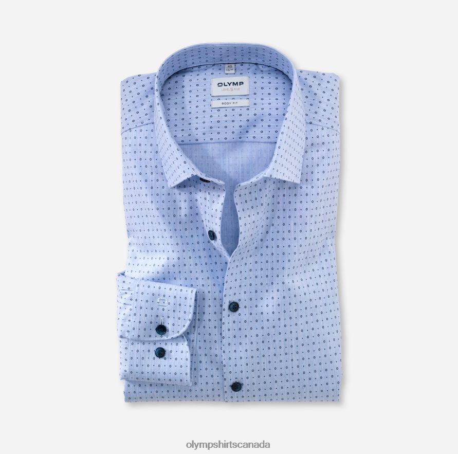 OLYMP Level Five Body Fit, Business Shirt, New York Kent, Bleu H2P42H730 Clothing