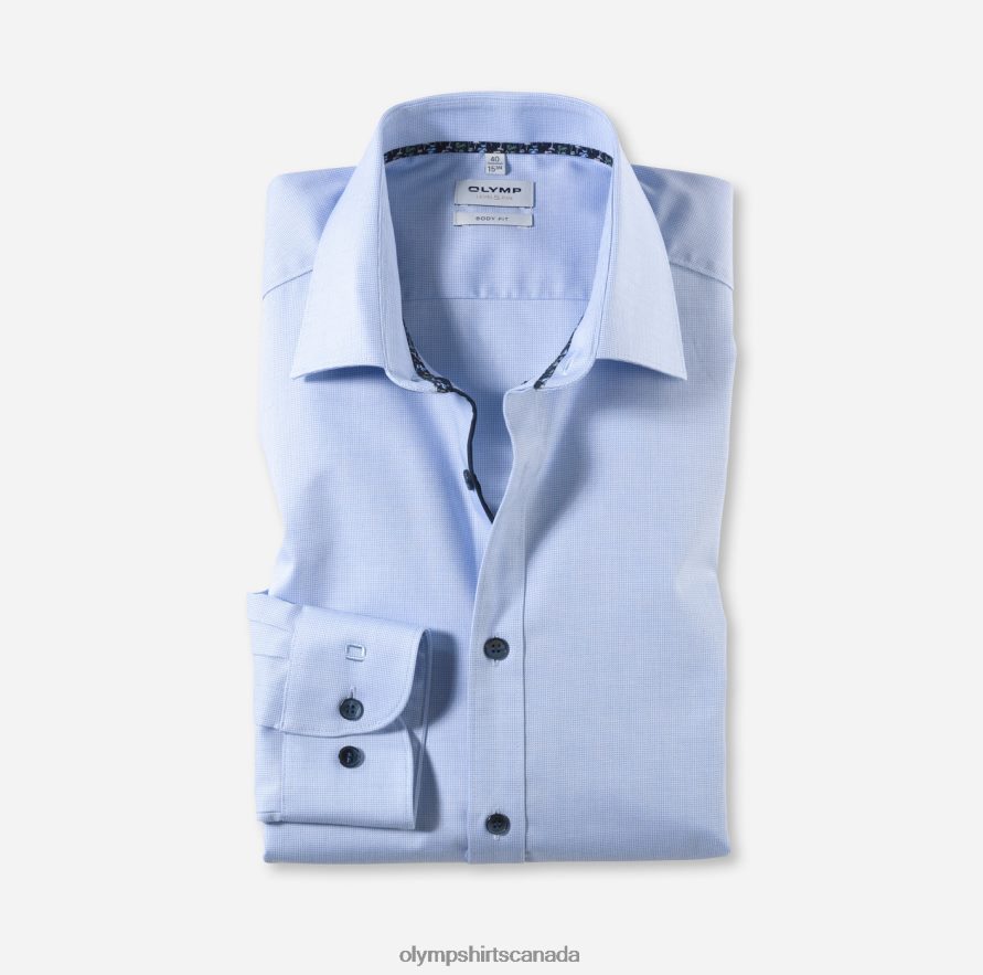 OLYMP Level Five Body Fit, Business Shirt, New York Kent, Bleu H2P42H765 Clothing