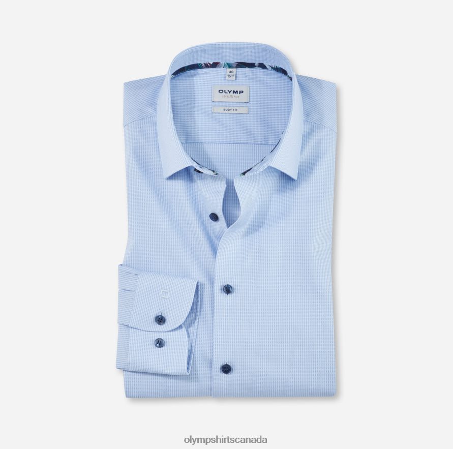 OLYMP Level Five Body Fit, Business Shirt, New York Kent, Bleu H2P42H775 Clothing