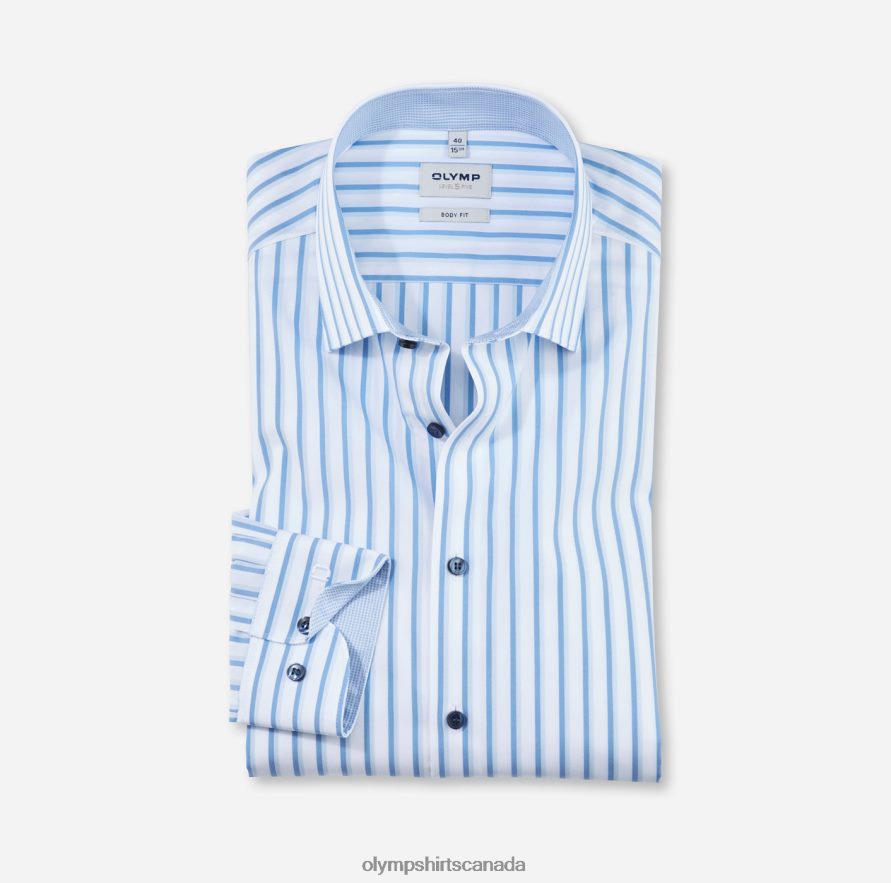 OLYMP Level Five Body Fit, Business Shirt, New York Kent, Bleu H2P42H794 Clothing