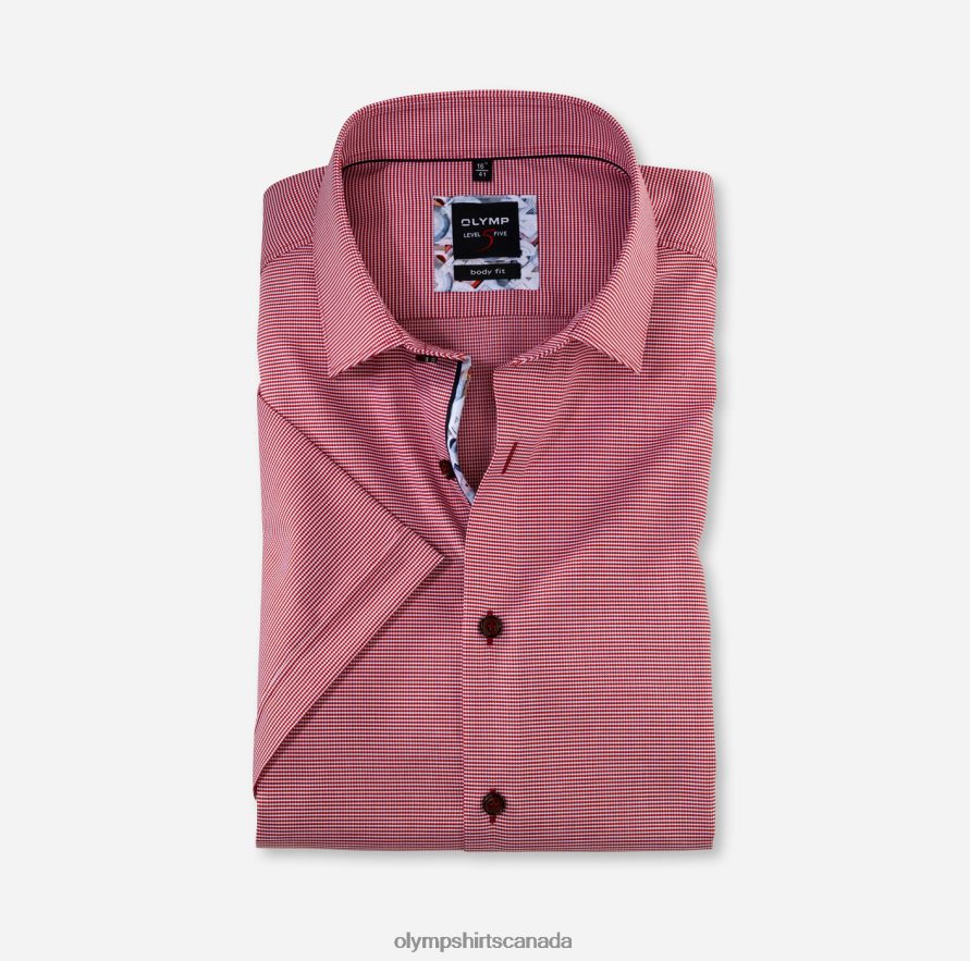 OLYMP Level Five Body Fit, Business Shirt, New York Kent, Brick Red H2P42H827 Clothing