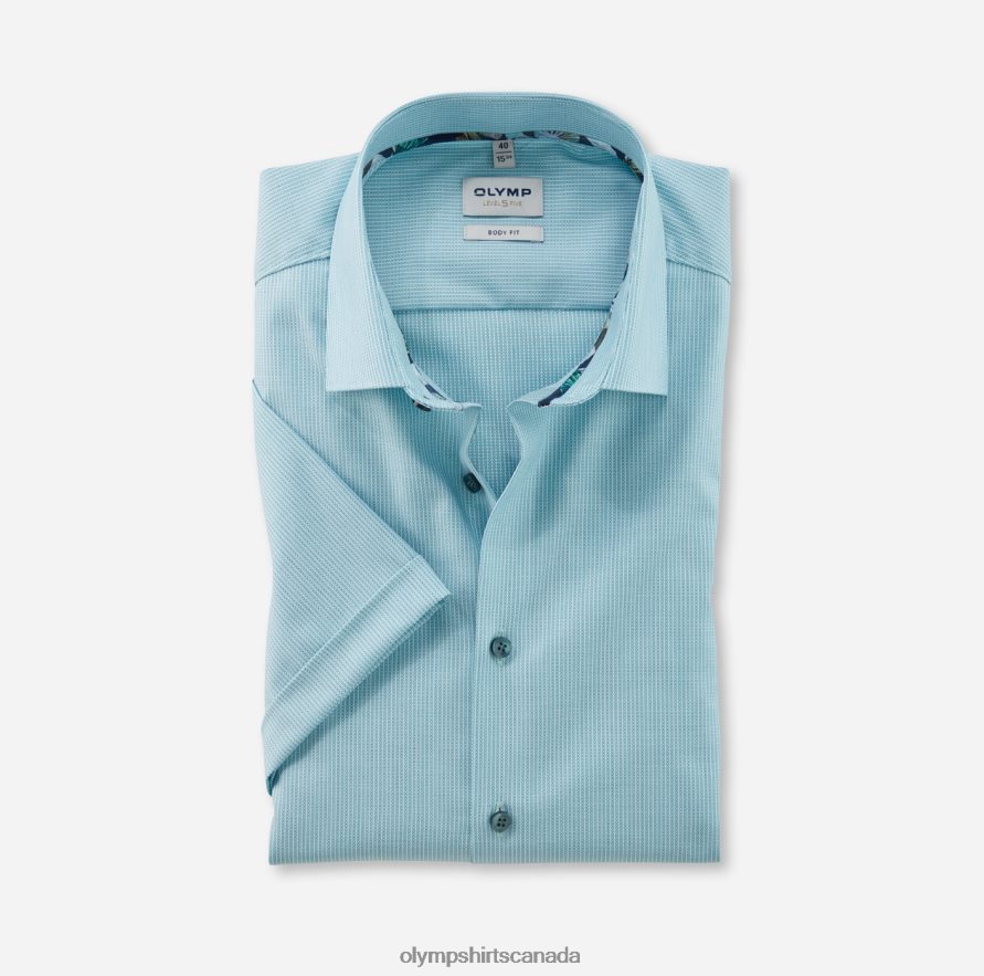OLYMP Level Five Body Fit, Business Shirt, New York Kent, Emerald H2P42H655 Clothing