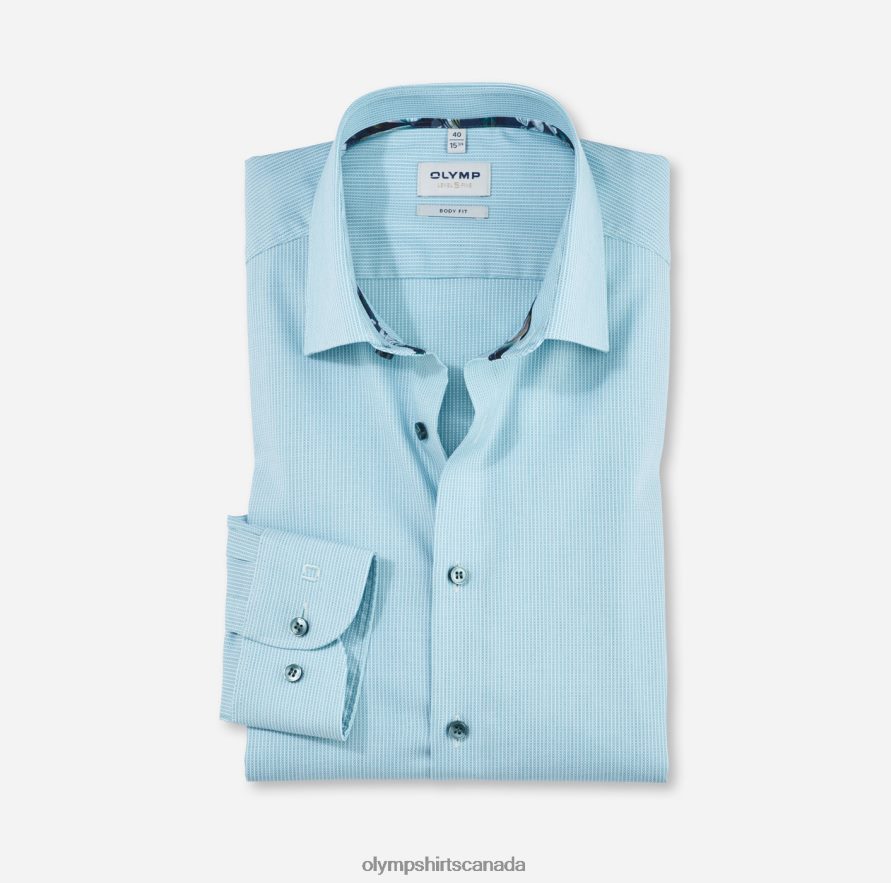 OLYMP Level Five Body Fit, Business Shirt, New York Kent, Emerald H2P42H784 Clothing