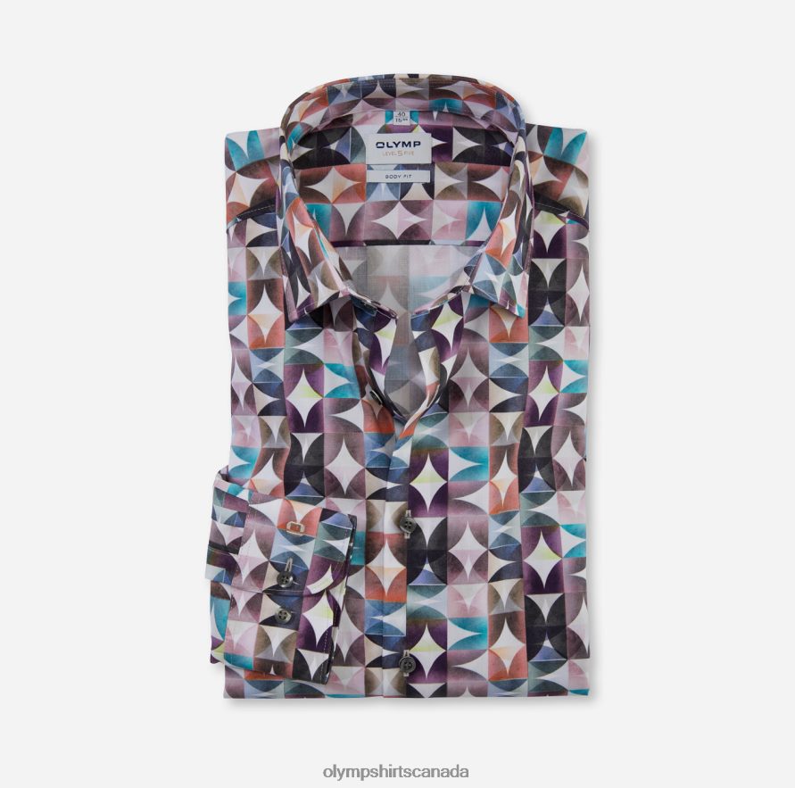 OLYMP Level Five Body Fit, Business Shirt, New York Kent, Fuchsia H2P42H363 Clothing