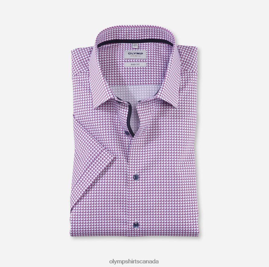 OLYMP Level Five Body Fit, Business Shirt, New York Kent, Fuchsia H2P42H399 Clothing