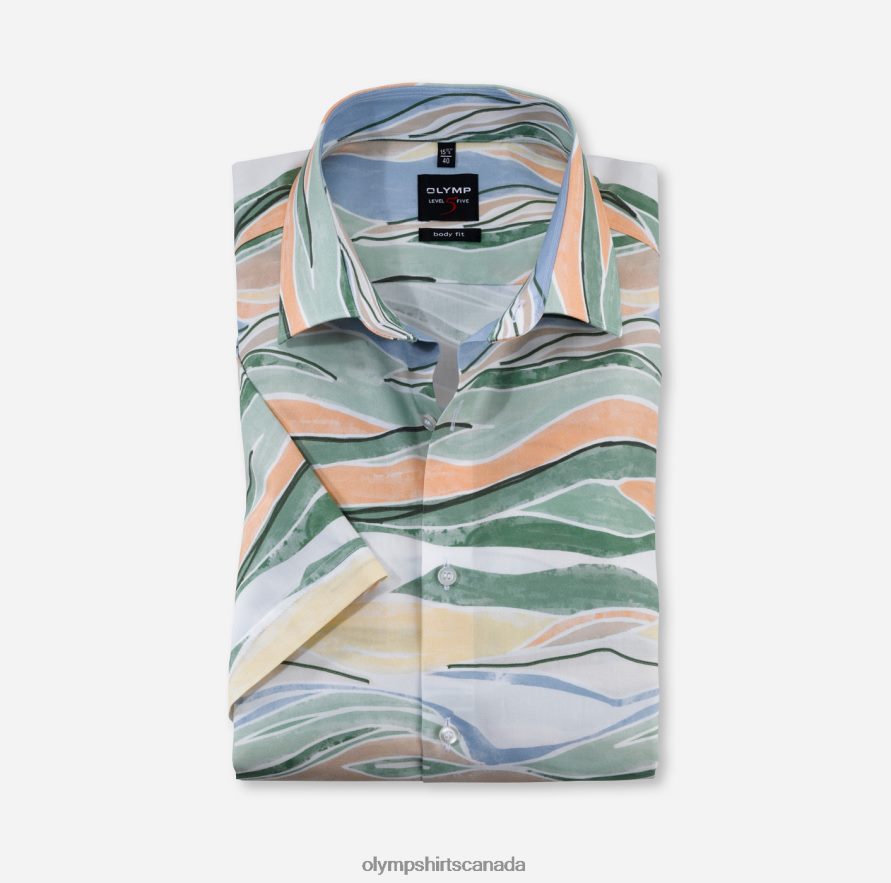 OLYMP Level Five Body Fit, Business Shirt, New York Kent, Green H2P42H682 Clothing