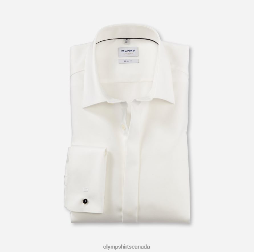 OLYMP Level Five Body Fit, Business Shirt, New York Kent, Light Beige H2P42H417 Clothing