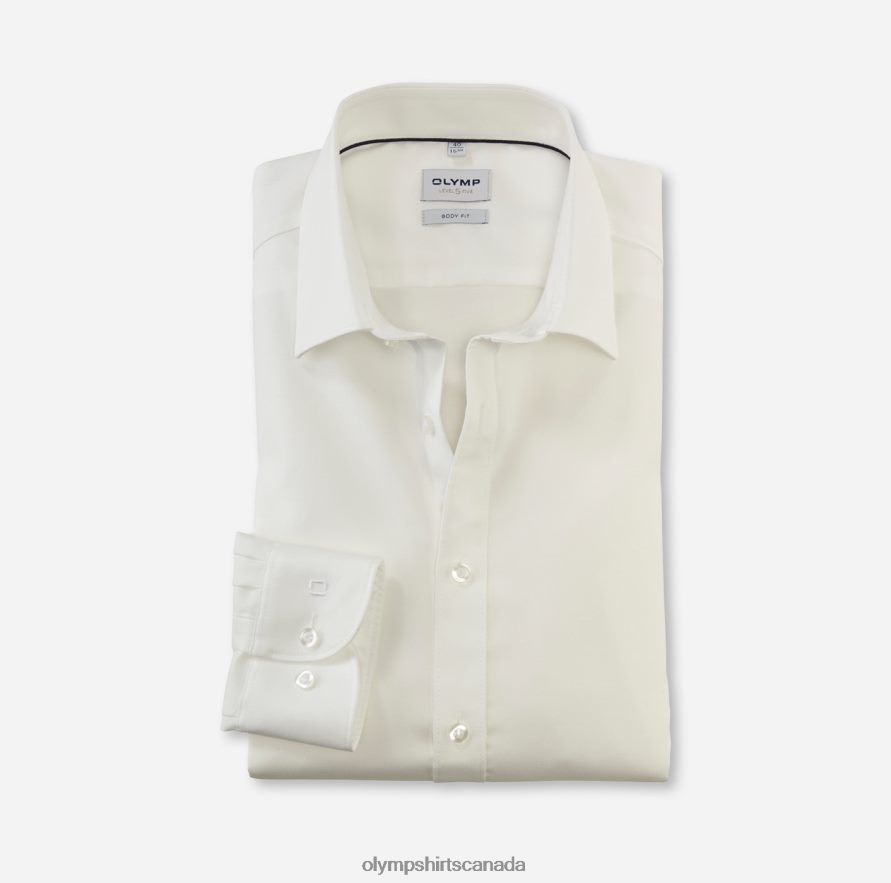 OLYMP Level Five Body Fit, Business Shirt, New York Kent, Light Beige H2P42H582 Clothing