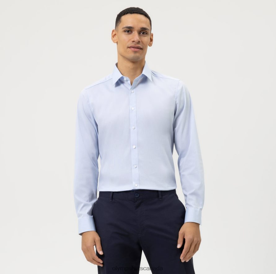 OLYMP Level Five Body Fit, Business Shirt, New York Kent, Light Blue H2P42H840 Clothing