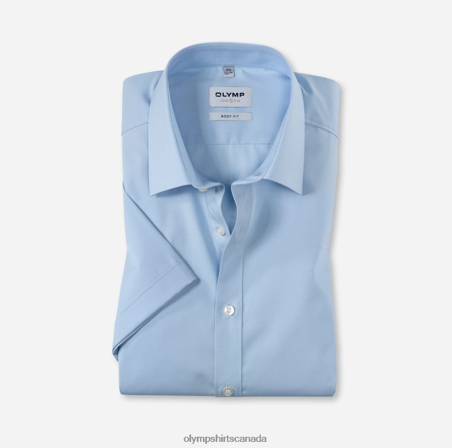 OLYMP Level Five Body Fit, Business Shirt, New York Kent, Light Blue H2P42H848 Clothing