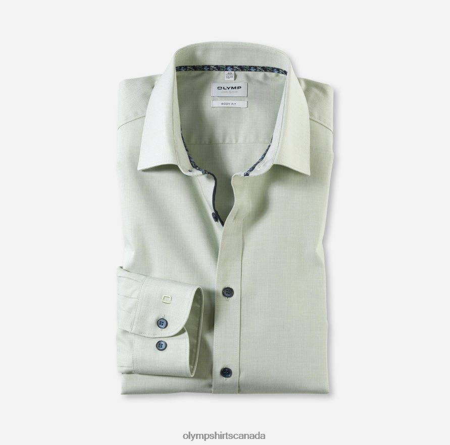 OLYMP Level Five Body Fit, Business Shirt, New York Kent, Lime H2P42H749 Clothing