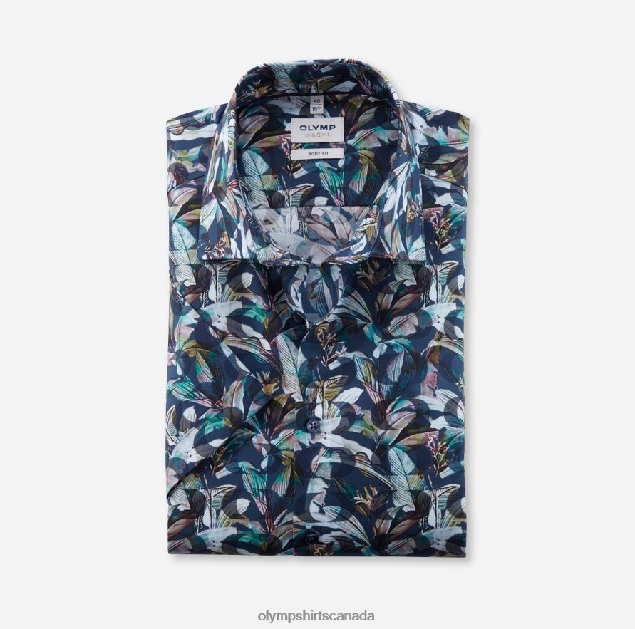 OLYMP Level Five Body Fit, Business Shirt, New York Kent, Marine H2P42H639 Clothing