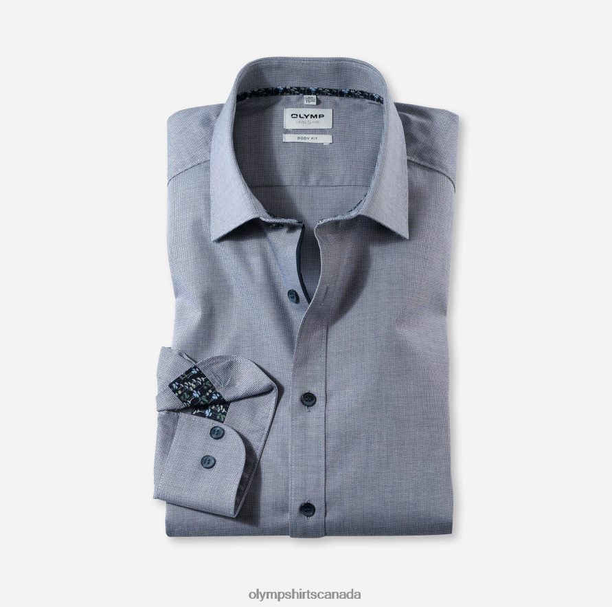 OLYMP Level Five Body Fit, Business Shirt, New York Kent, Marine H2P42H810 Clothing