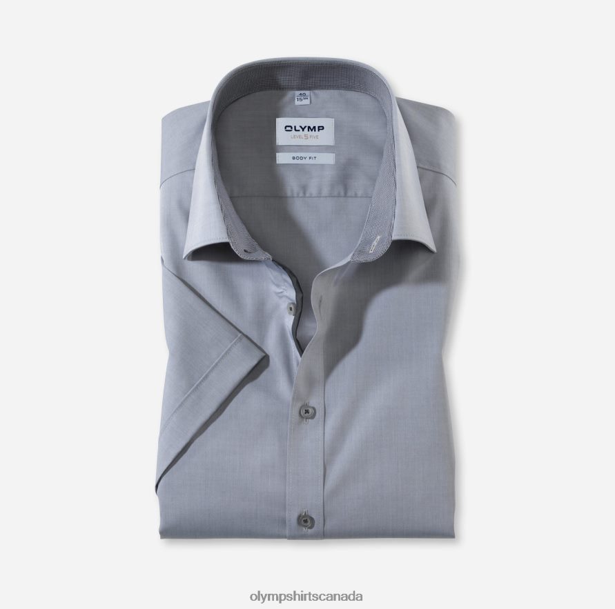 OLYMP Level Five Body Fit, Business Shirt, New York Kent, Medium Grey H2P42H472 Clothing