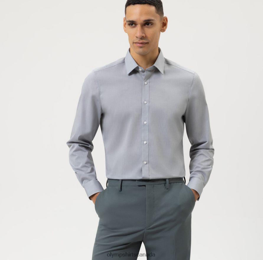 OLYMP Level Five Body Fit, Business Shirt, New York Kent, Medium Grey H2P42H846 Clothing