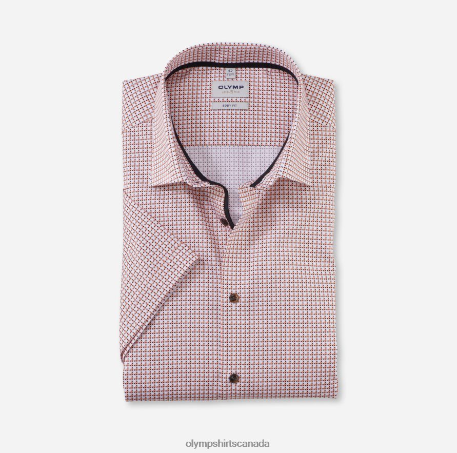 OLYMP Level Five Body Fit, Business Shirt, New York Kent, Orange H2P42H637 Clothing