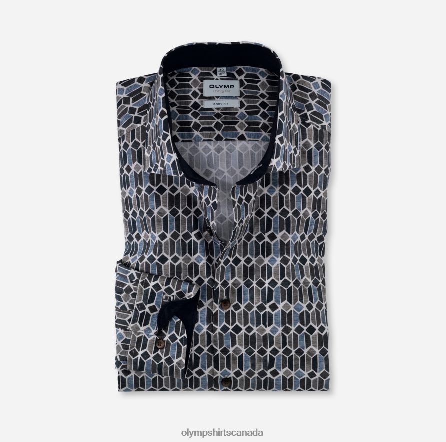 OLYMP Level Five Body Fit, Business Shirt, Royal Kent, Natural H2P42H713 Clothing