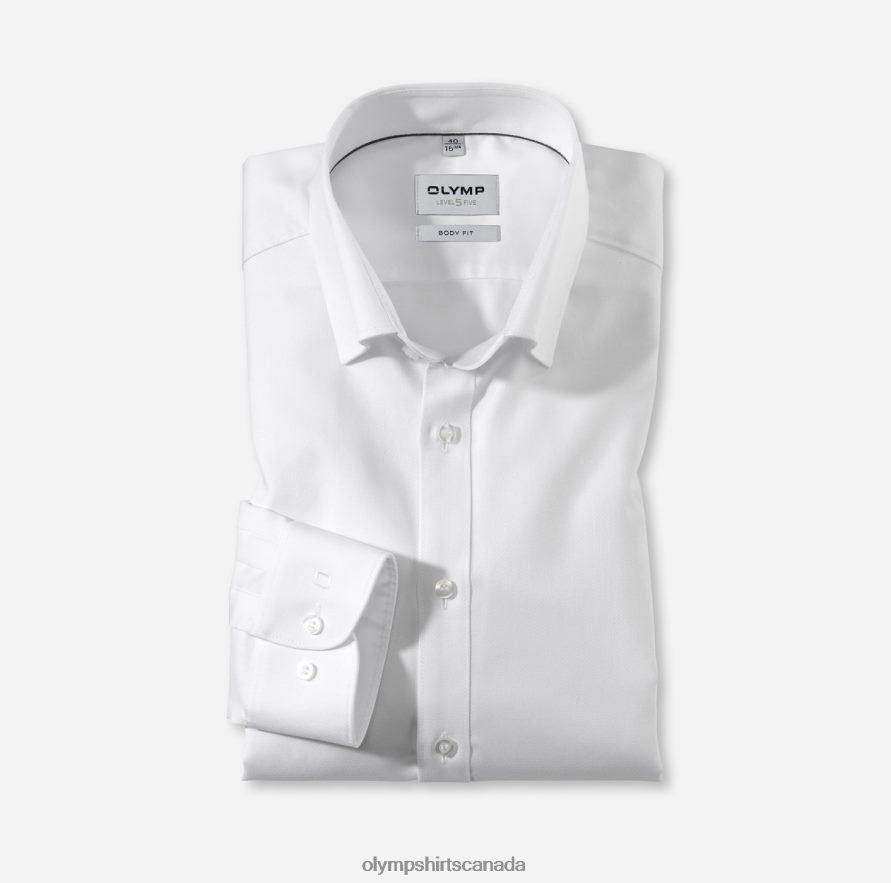 OLYMP Level Five Body Fit, Business Shirt, Under Button-Down, White H2P42H414 Clothing