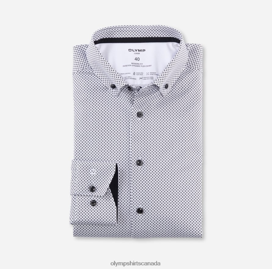 OLYMP Luxor 24/Seven Modern Fit, Business Shirt, Button-Down, Black H2P42H1064 Clothing