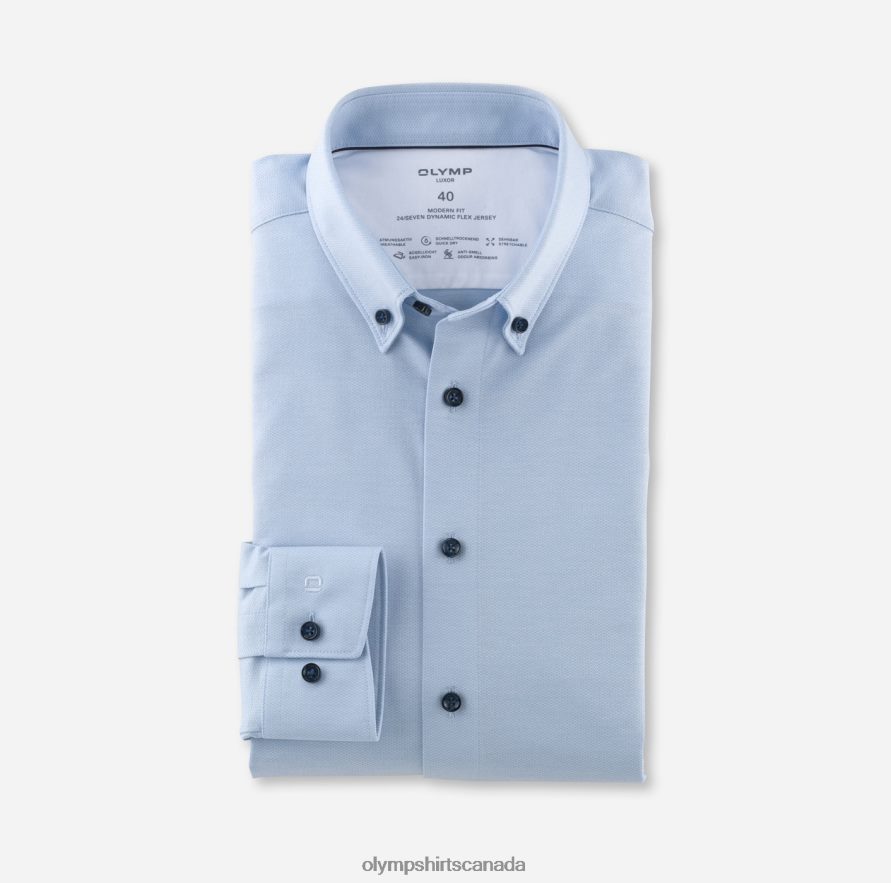 OLYMP Luxor 24/Seven Modern Fit, Business Shirt, Button-Down, Bleu H2P42H1327 Clothing