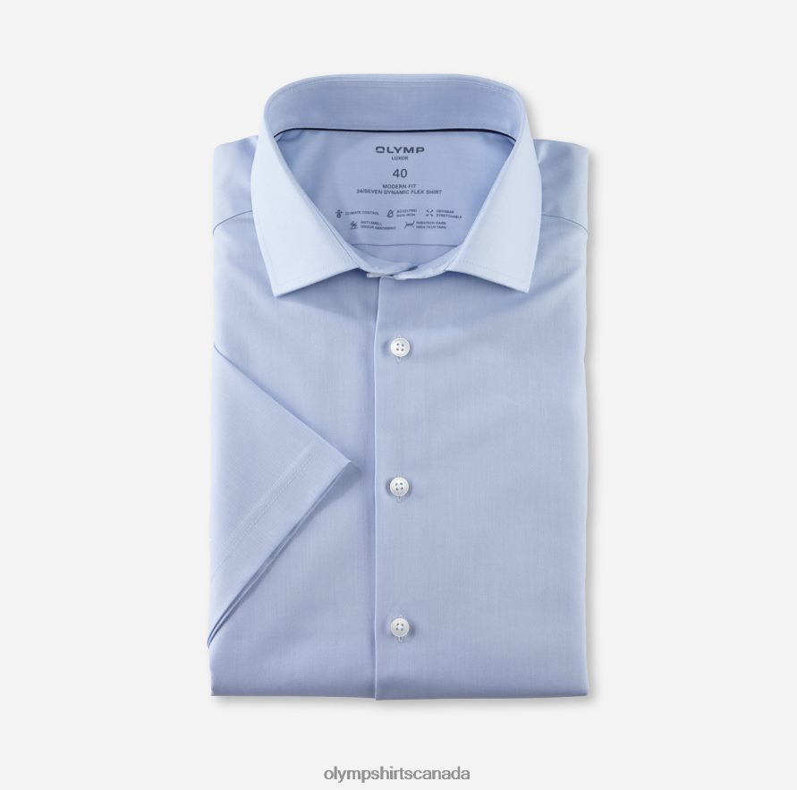 OLYMP Luxor 24/Seven Modern Fit, Business Shirt, Global Kent, Bleu H2P42H1047 Clothing