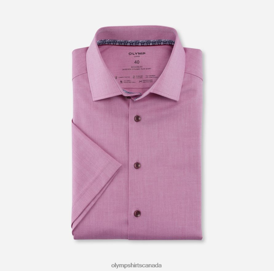 OLYMP Luxor 24/Seven Modern Fit, Business Shirt, Global Kent, Fuchsia H2P42H1196 Clothing