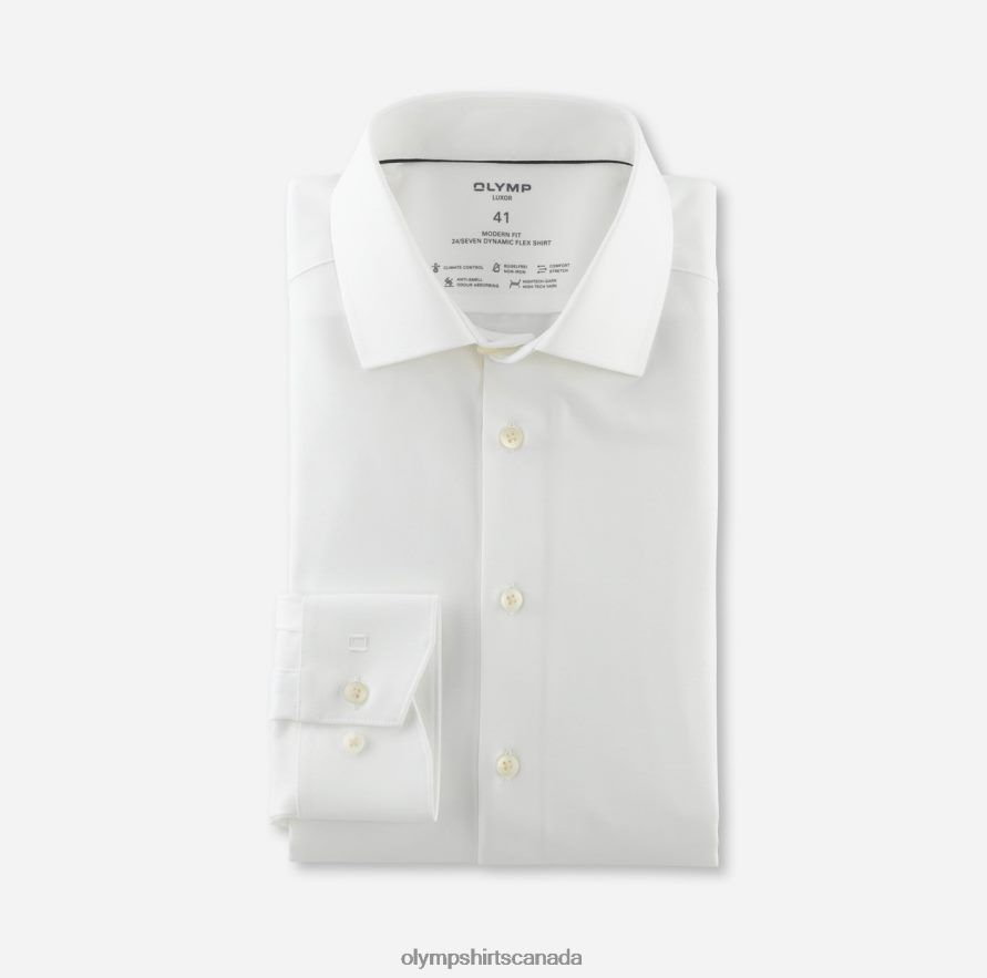 OLYMP Luxor 24/Seven Modern Fit, Business Shirt, Global Kent, Light Beige H2P42H1010 Clothing