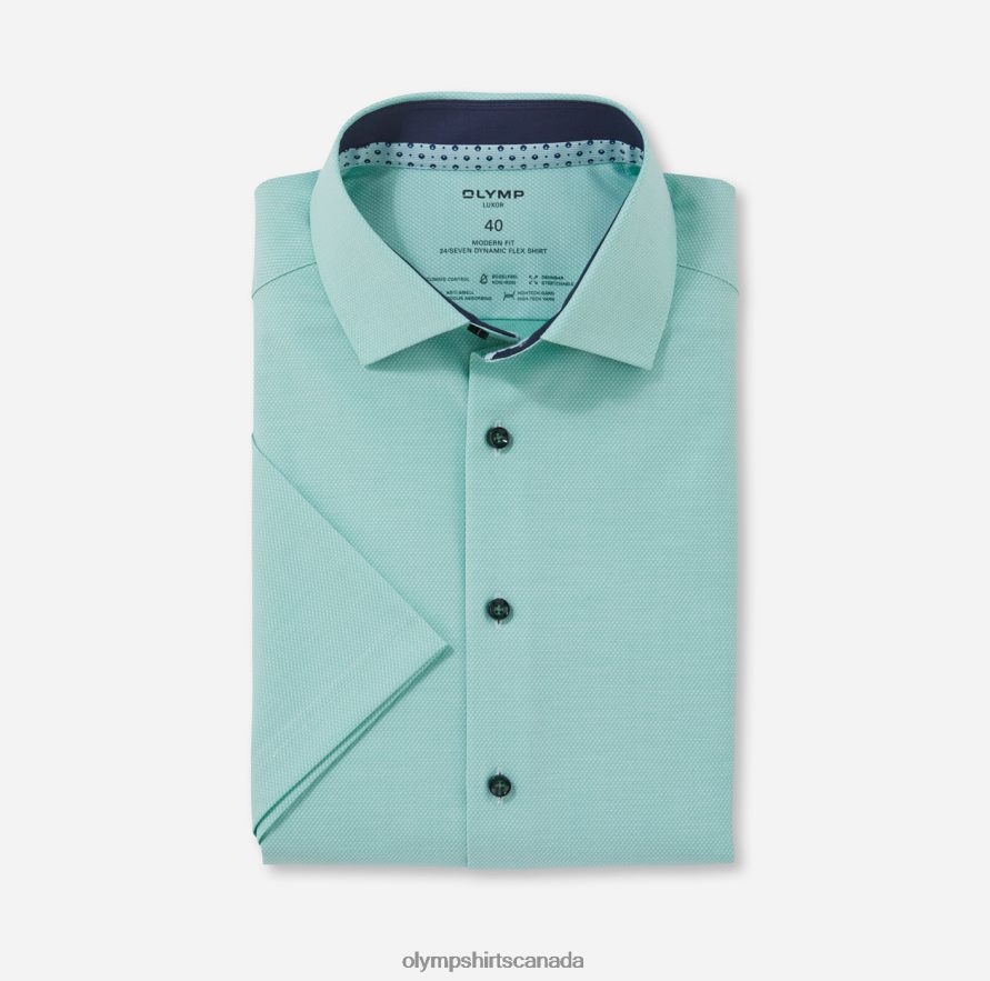 OLYMP Luxor 24/Seven Modern Fit, Business Shirt, Global Kent, Light Green H2P42H1179 Clothing