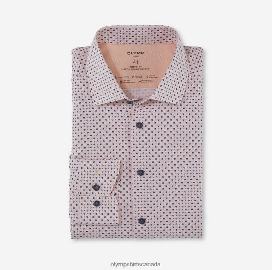 OLYMP Luxor 24/Seven Modern Fit, Business Shirt, Global Kent, Mandarin H2P42H1166 Clothing